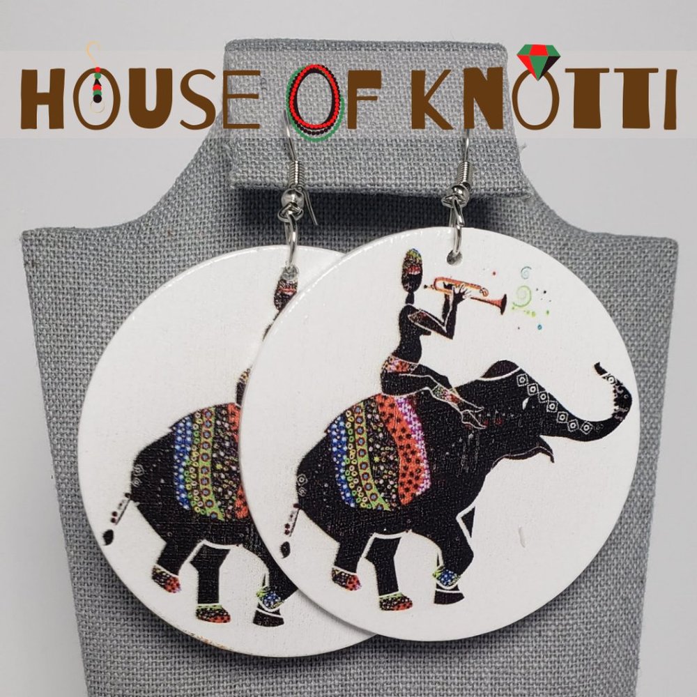 African Elephant Earrings